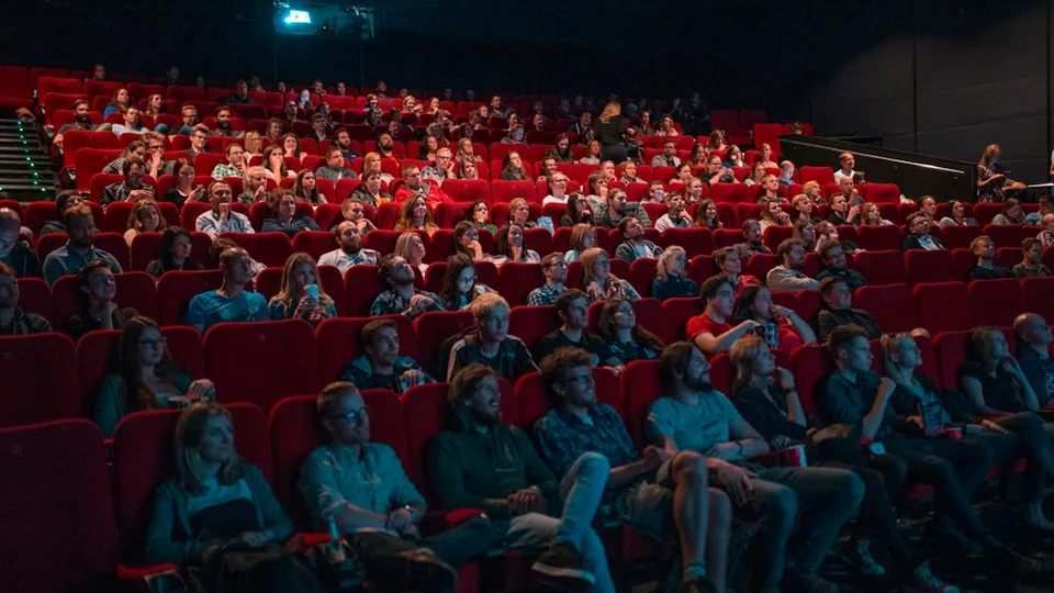 person watching movie